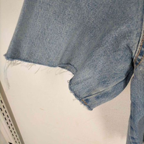 ザラ ZARA バックジップ デニム地 クルーネックTシャツ レディース JPN:L