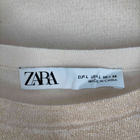 ザラ ZARA グリッター クルーネックTシャツ レディース JPN:L
