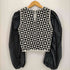 ザラ ZARA CONTRAST LEATHER パフスリーブ ジオメトリック クロップドトップス レディース import:XS