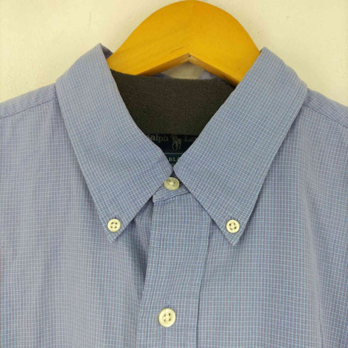 ラルフローレン RALPH LAUREN 90-00s スモールポニー刺繍 BLAKE ボタンダウンチェックS/Sシャツ メンズ import:XL
