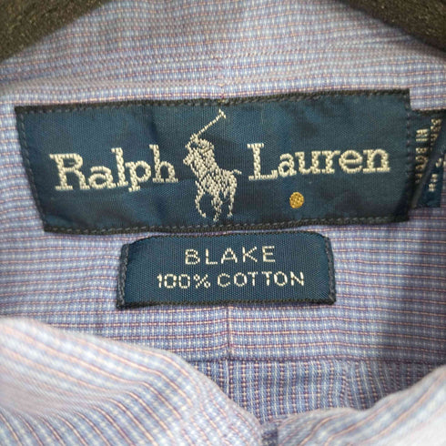 ラルフローレン RALPH LAUREN 90-00s スモールポニー刺繍 BLAKE ボタンダウンチェックS/Sシャツ メンズ import:XL