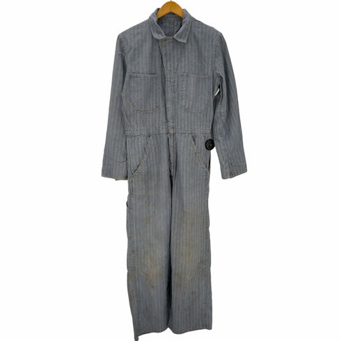 40S~50S UNKNOWN 月桂樹ボタン TALONジップ ヘリンボーン オールインワン つなぎ メンズ
