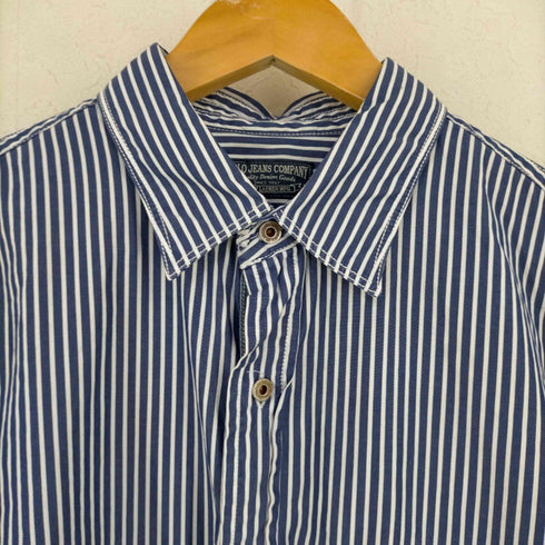 ポロジーンズカンパニーラルフローレン POLO JEANS COMPANY RALPH LAUREN ロゴ刺繍 ドーナツボタン ストライプシャツ メンズ
