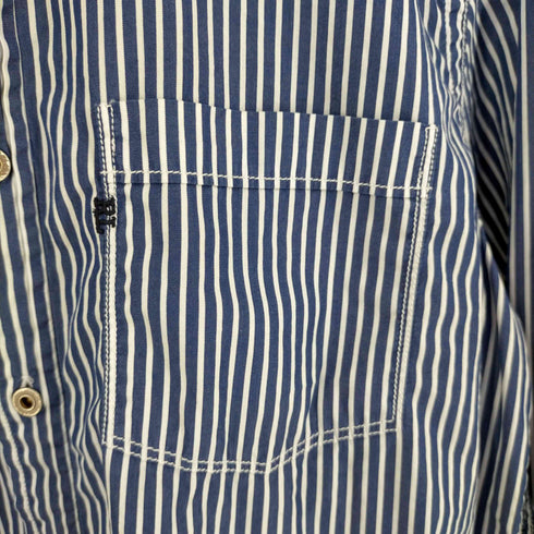 ポロジーンズカンパニーラルフローレン POLO JEANS COMPANY RALPH LAUREN ロゴ刺繍 ドーナツボタン ストライプシャツ メンズ