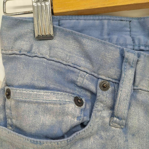 ヒステリックグラマー HYSTERIC GLAMOUR スプレーコーティング ラメ加工 ストレッチ スキニー デニム パンツ Y2K レディース XXS