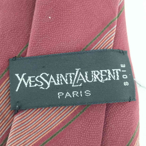 イヴサンローラン Yves Saint Laurent ストライプ シルク ネクタイ メンズ