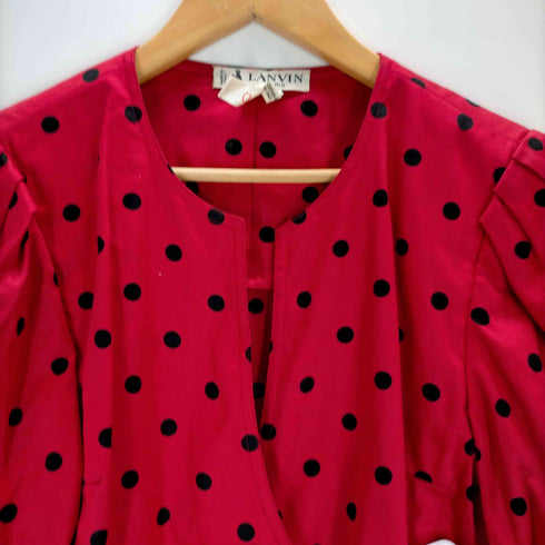 ランバン LANVIN イタリア製 パフスリーブ ドットブラウス レディース EUR:40