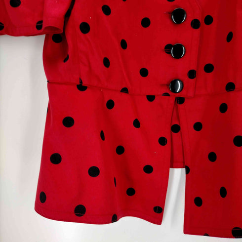 ランバン LANVIN イタリア製 パフスリーブ ドットブラウス レディース EUR:40