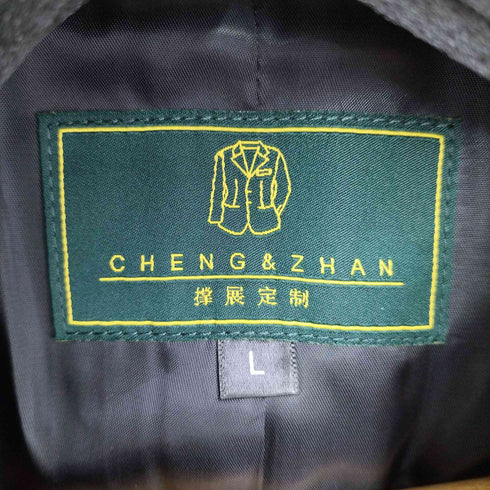 CHENG&ZHAN ダブルブレスト ストラップウールチェスターコート メンズ import:L