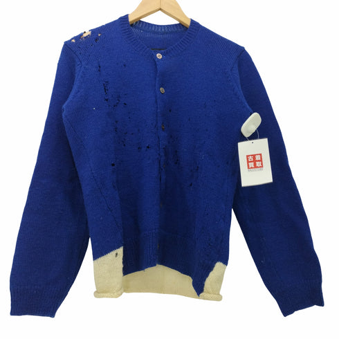 トリココムデギャルソン tricot COMME des GARCONS AD1996 クルーネックバイカラー ウールカーディガン レディース