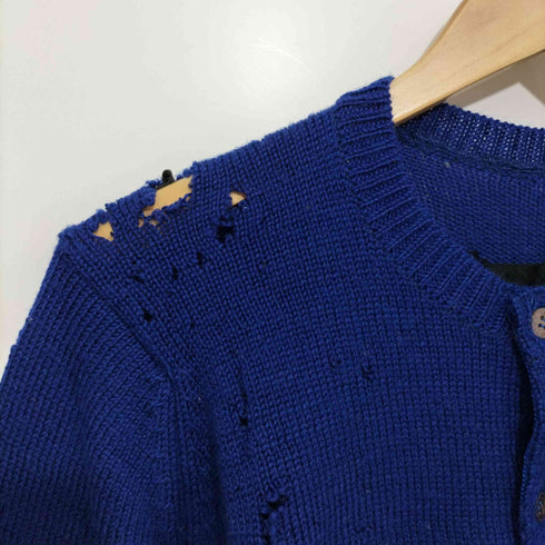 トリココムデギャルソン tricot COMME des GARCONS AD1996 クルーネックバイカラー ウールカーディガン レディース