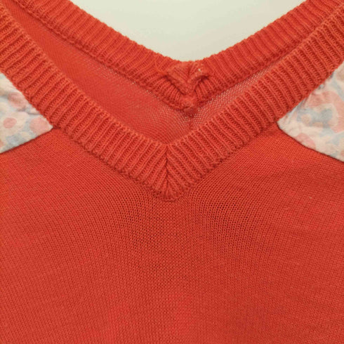 ジュンヤワタナベコムデギャルソン JUNYA WATANABE COMME des GARCONS 幾何学模様切替 Vネックコットンニット レディース し