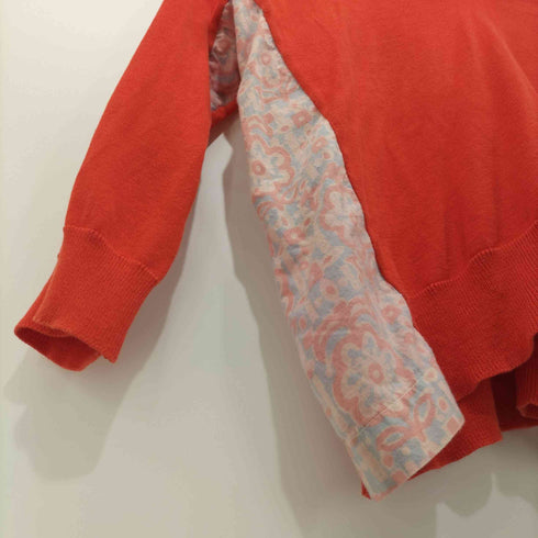 ジュンヤワタナベコムデギャルソン JUNYA WATANABE COMME des GARCONS 幾何学模様切替 Vネックコットンニット レディース し