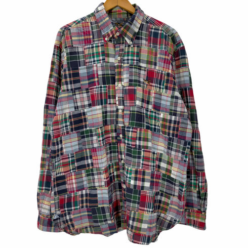 アメリカンリビング AMERICAN LIVING OLD パッチワーク チェック 長袖 シャツ メンズ import:XL