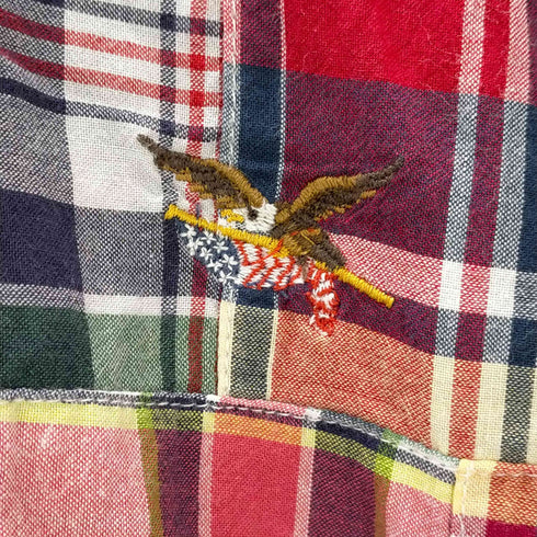 アメリカンリビング AMERICAN LIVING OLD パッチワーク チェック 長袖 シャツ メンズ import:XL