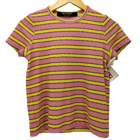 ジュンヤワタナベコムデギャルソン JUNYA WATANABE COMME des GARCONS パイル地 ボーダークルーネックtシャツ ミニトップス レディース