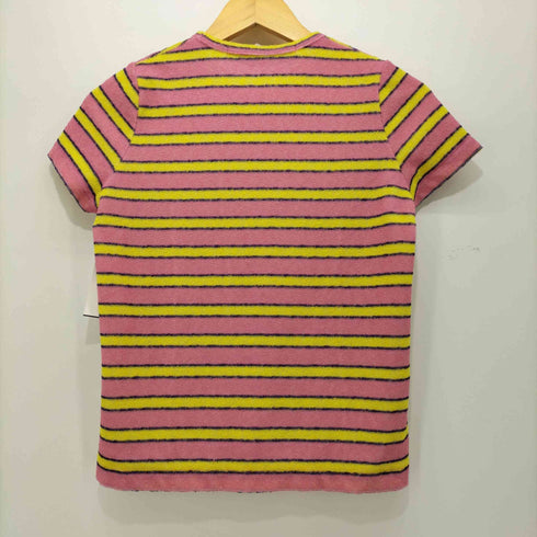 ジュンヤワタナベコムデギャルソン JUNYA WATANABE COMME des GARCONS パイル地 ボーダークルーネックtシャツ ミニトップス レディース
