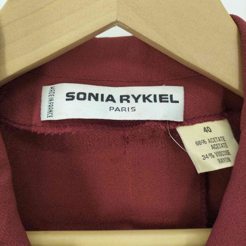 ソニアリキエル SONIA RYKIEL フランス製 金ボタン 比翼 レギュラーカラー レーヨン ジャケット レディース FR:40