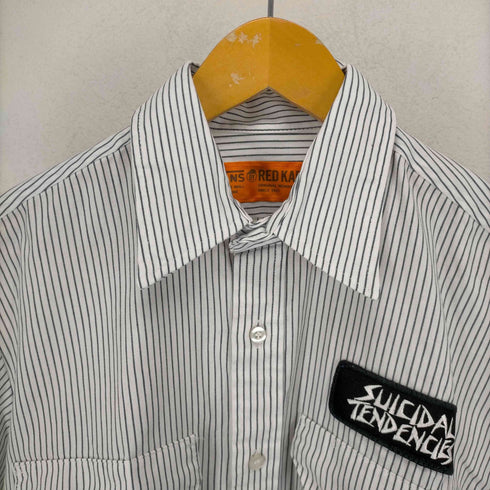 バンズ VANS ロゴワッペンストライプ半袖シャツ メンズ JPN:M