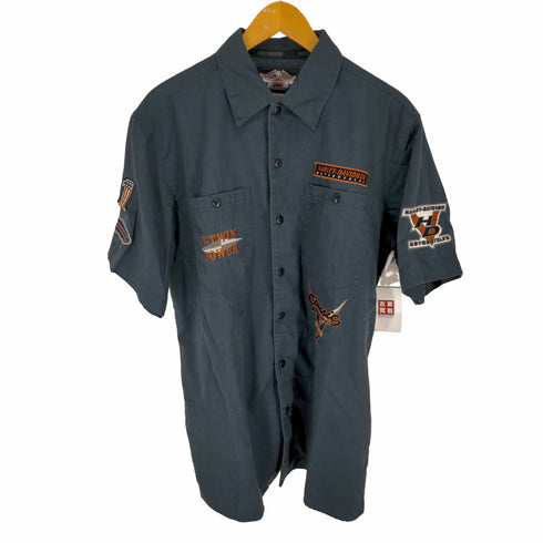 ハーレーダヴィットソン HARLEY DAVIDSON ロゴワッペン半袖ワークシャツ メンズ JPN:M