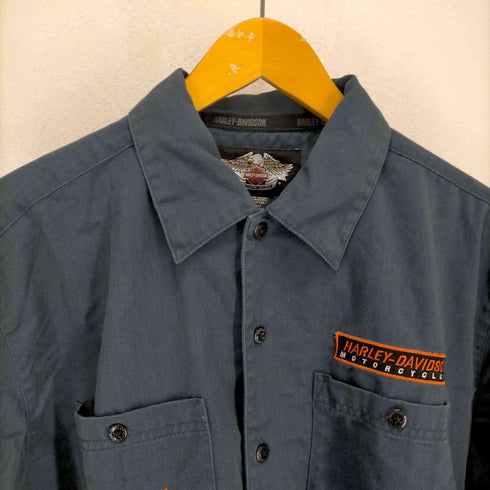 ハーレーダヴィットソン HARLEY DAVIDSON ロゴワッペン半袖ワークシャツ メンズ JPN:M