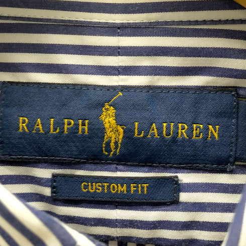 ラルフローレン RALPH LAUREN L/S CUSTOM FIT スモールポニー刺繍ストライプ柄BDシャツ メンズ JPN:XS