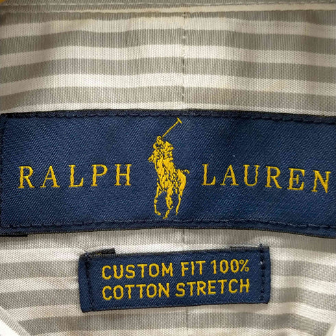 ラルフローレン RALPH LAUREN L/S CUSTOM FIT スモールポニー刺繍ストライプ柄BDシャツ メンズ JPN:XS