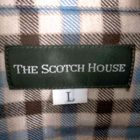 ザスコッチハウス The Scotch House ロゴ刺繍コットンネルシャツ メンズ import:L