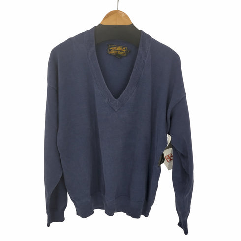 エディーバウアー Eddie Bauer 80S~90S 黒タグ Vネックコットンニット メンズ import:M