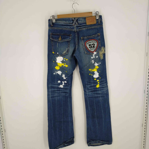 バズスパンキー BUZZ SPUNKY ペイントダメージデニムパンツ ワッペン 86 Y2K メンズ JPN:L