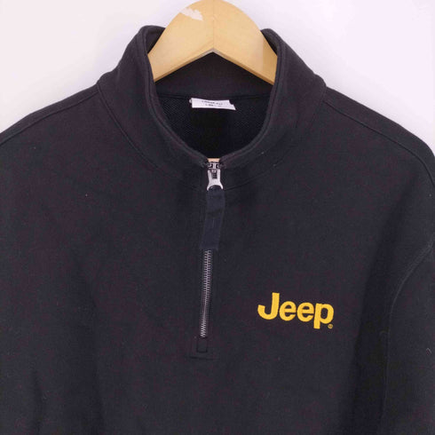 ジープ JEEP LOOSE FIT ロゴ刺繍 ハーフジップ スウェット メンズ import:M