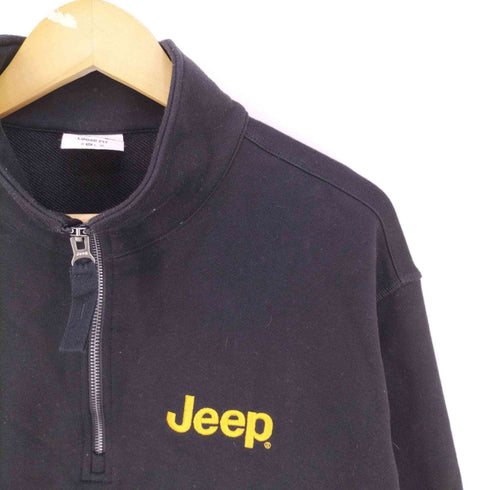 ジープ JEEP LOOSE FIT ロゴ刺繍 ハーフジップ スウェット メンズ import:M