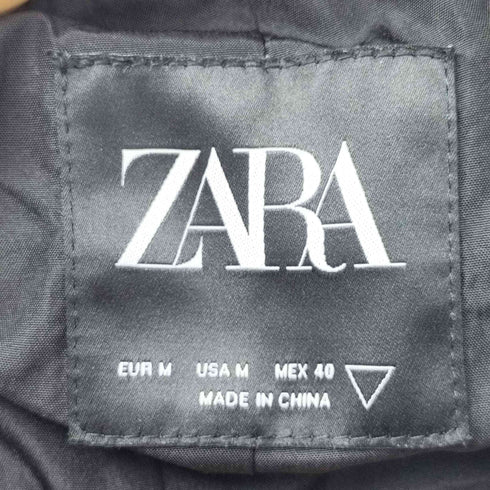 ザラ ZARA フェイク スウェード ワッペン レタード カーディガン ジャケット メンズ import:M