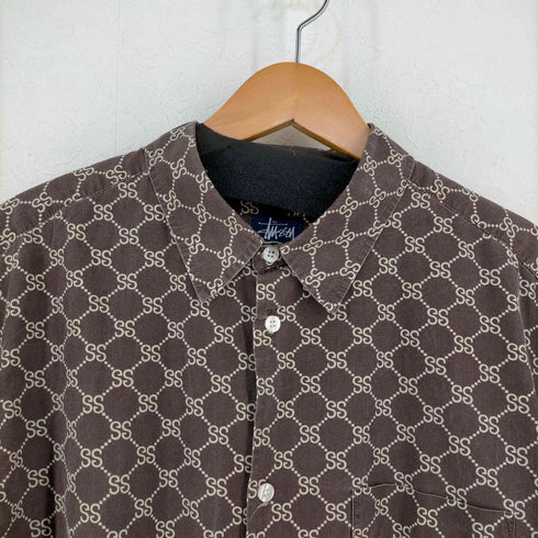 ステューシー Stussy 90s OLD 紺タグ USA製 モノグラムシャツ メンズ JPN:XL