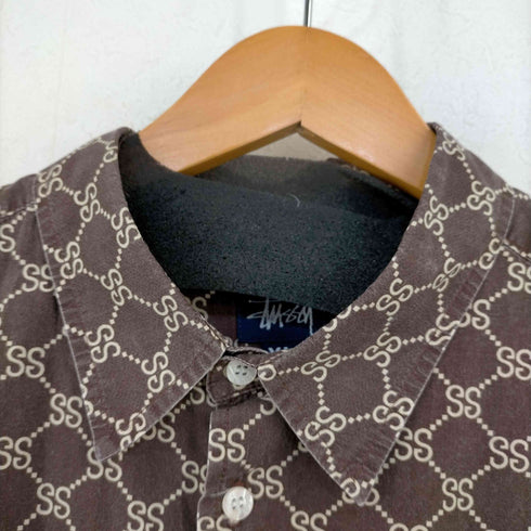 ステューシー Stussy 90s OLD 紺タグ USA製 モノグラムシャツ メンズ JPN:XL