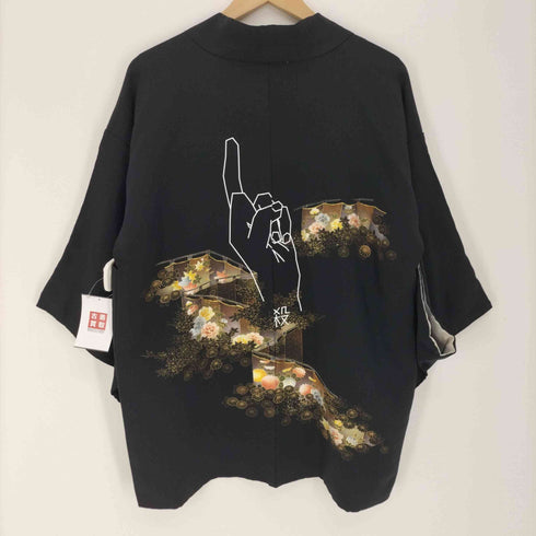 背面 和柄 刺繍 和装 羽織り 殺 メンズ