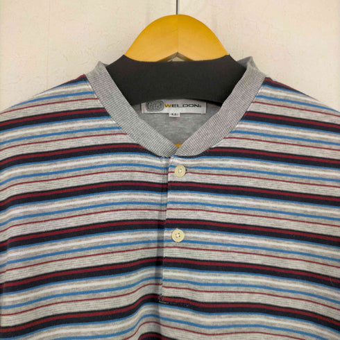 WELDON ヘンリーネック ボーダー L/S カットソー メンズ LL