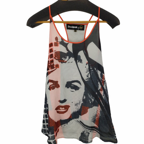 デシグアル Desigual フェイス タンクトップ ラメ糸 レディース JPN:S