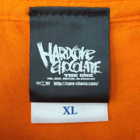 ハードコアチョコレート HARDCORE CHOCOLATE HARDCCキッチン 殺戮 チーズバーガー DEATHカロリーオレンジ Tシャツ メンズ JPN:XL