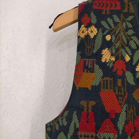 刺繍デザイン ジレベスト レディース