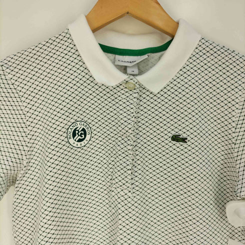 ラコステ LACOSTE ×ROLAND GARROS 総柄 ワンポイントロゴ ポロシャツ レディース 34