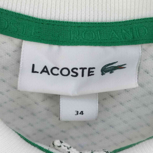 ラコステ LACOSTE ×ROLAND GARROS 総柄 ワンポイントロゴ ポロシャツ レディース 34
