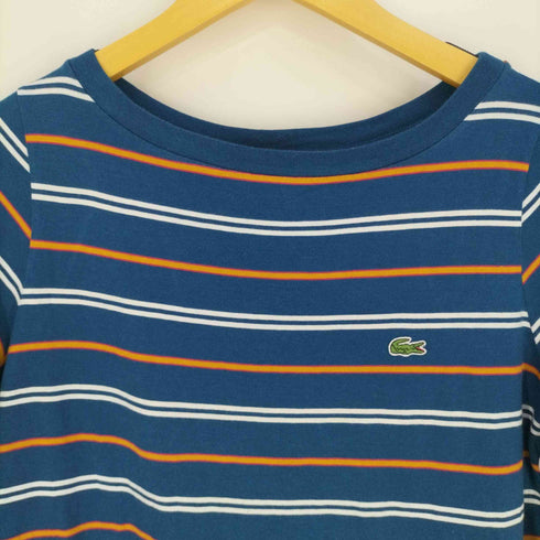 ラコステ LACOSTE ワンポイントロゴ ボーダーボートネックカットソー レディース 34
