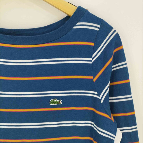 ラコステ LACOSTE ワンポイントロゴ ボーダーボートネックカットソー レディース 34