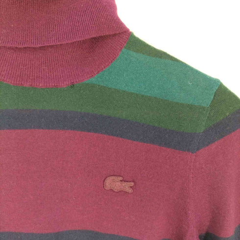 ラコステ LACOSTE ワンポイントロゴ ボーダー タートルネックニット レディース 34