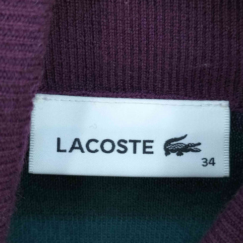 ラコステ LACOSTE ワンポイントロゴ ボーダー タートルネックニット レディース 34