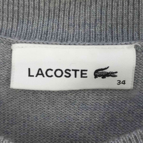 ラコステ LACOSTE ワンポイントロゴ クルーネックカーディガン レディース 34