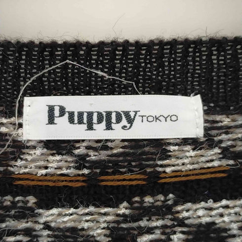 ポピートーキョー poppy tokyo 総柄 アルパカ混ニットカーディガン レディース