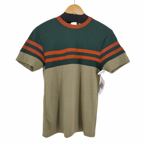 80~90s コットンポリ シングルステッチ マルチカラーTシャツ メンズ