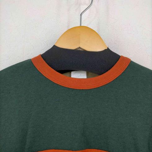 80~90s コットンポリ シングルステッチ マルチカラーTシャツ メンズ